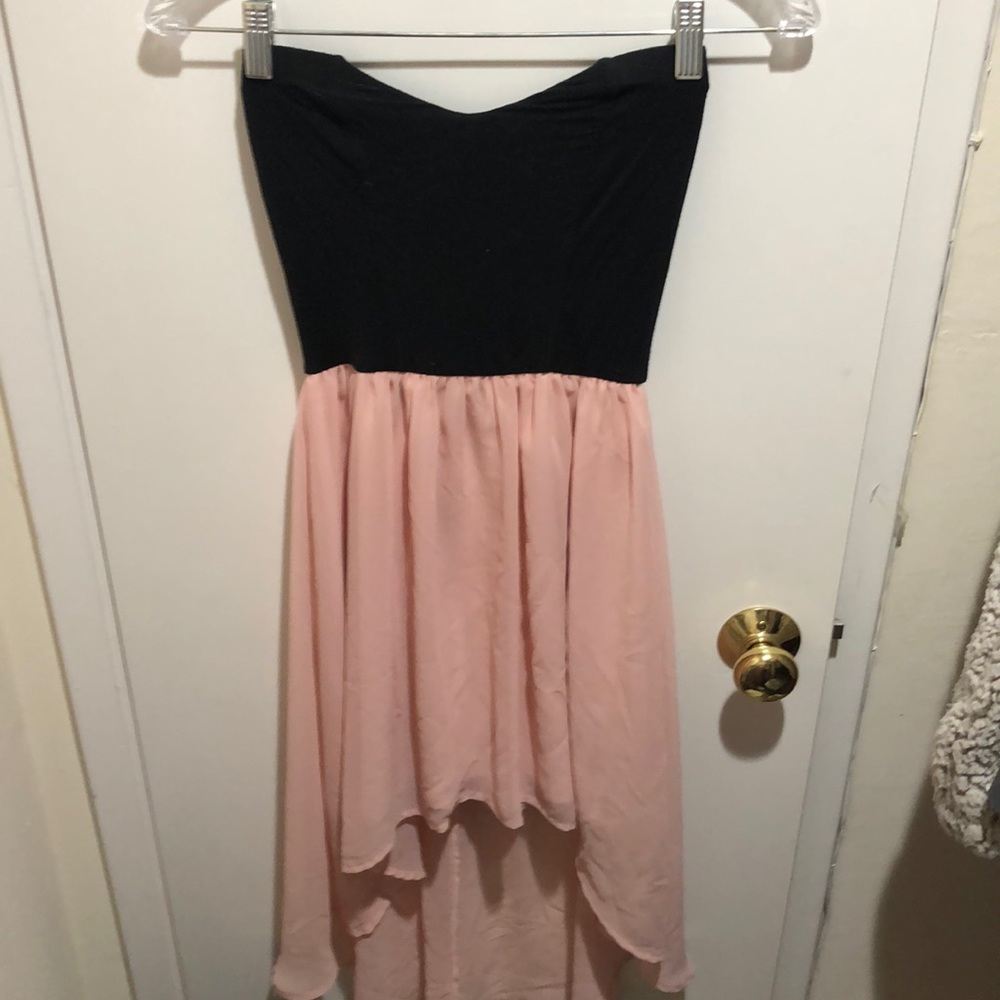 Black/pink high-low midi dress!!!